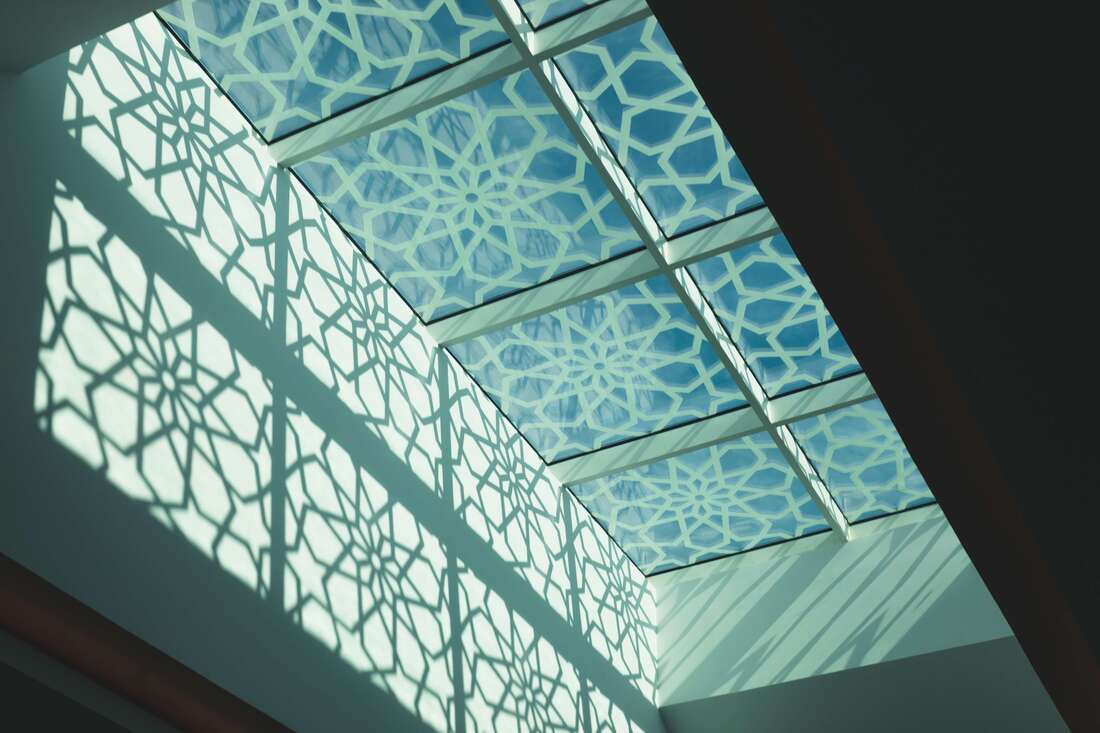 Residential Skylights with flower-patterned glass